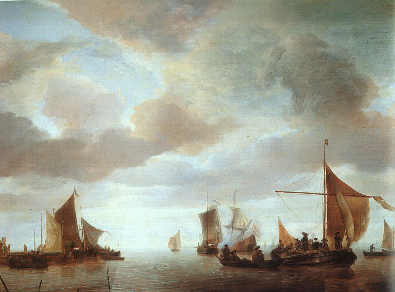 Ships on a Calm Sea near Land